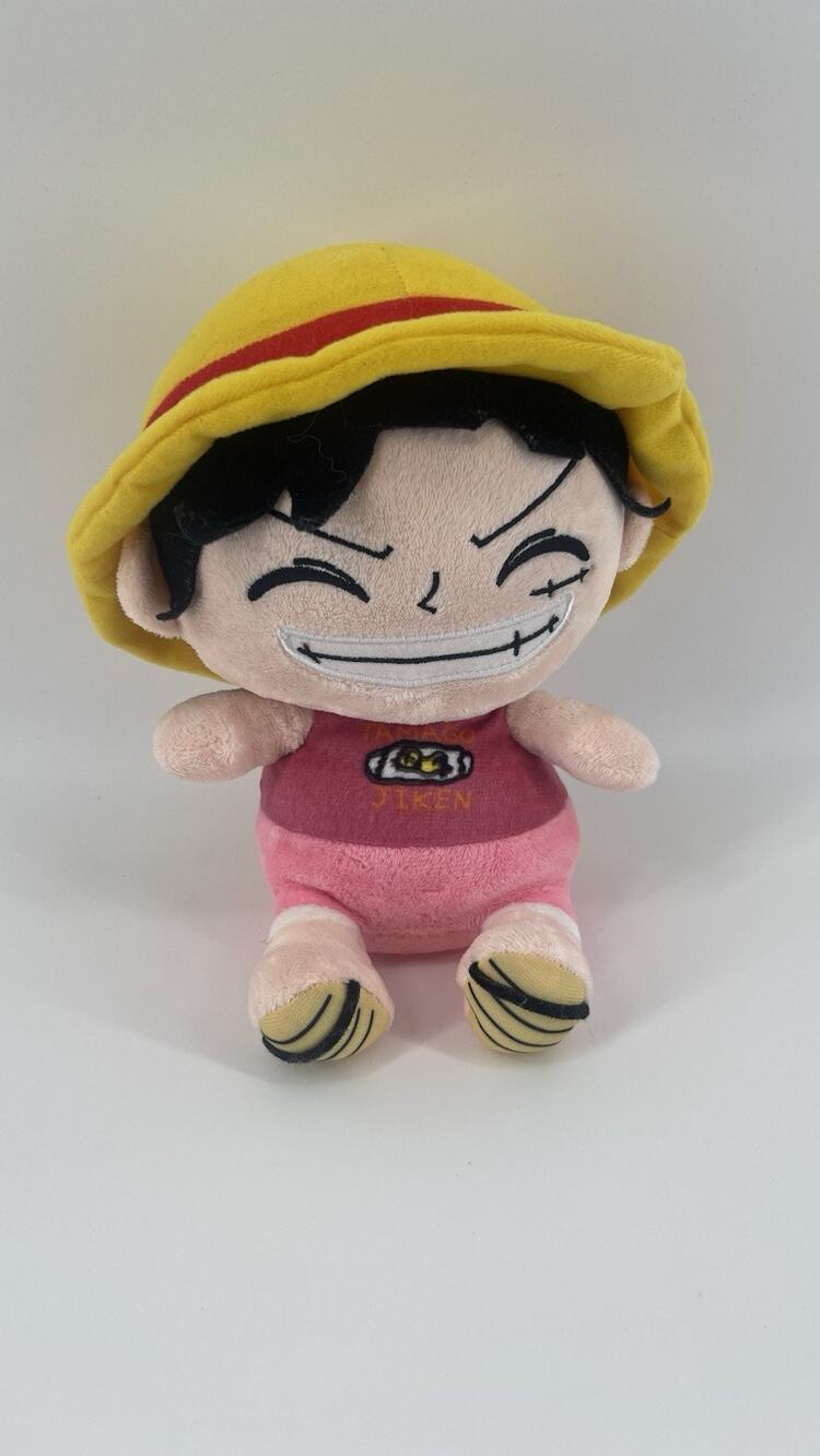 One Piece Monkey D. Luffy Plush Stuffed Anime Doll Toy Yellow Hat 7” Cute